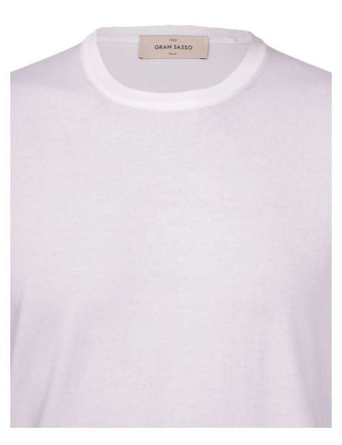 T-SHIRT IN MAGLIA COTONE ORGANICO BIANCA