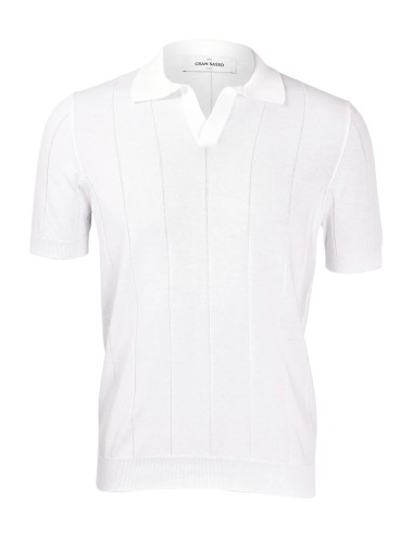 RIBBED SKIPPER POLO WHITE