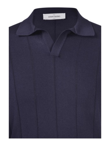 RIBBED SKIPPER POLO BLUE NAVY