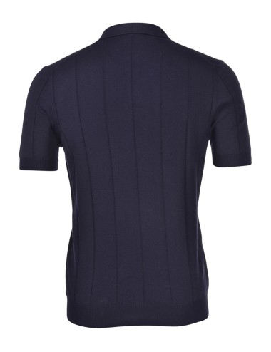 RIBBED SKIPPER POLO BLUE NAVY