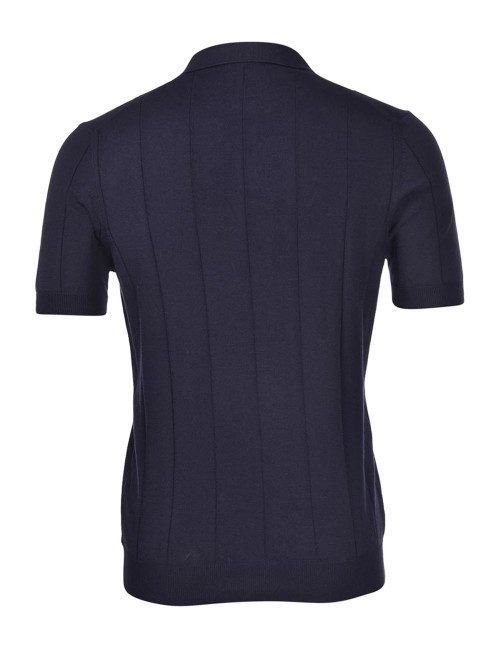 RIBBED SKIPPER POLO BLUE NAVY