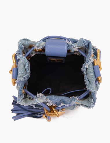 Mini Secchiello con tracolla Mirror V jeans