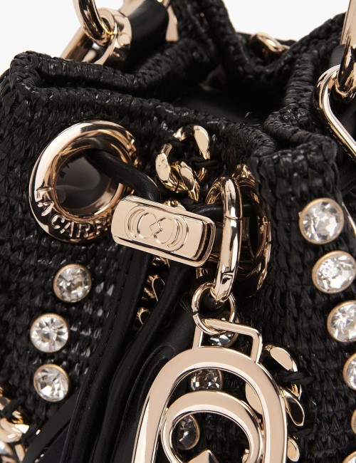 Small Mirror Bucket with shoulder strap black
