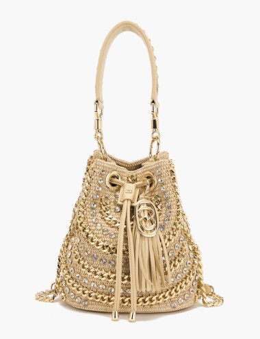 Mirror Bucket with shoulder strap natural