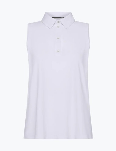 Polo Oxford Sleeveless Wom bianca