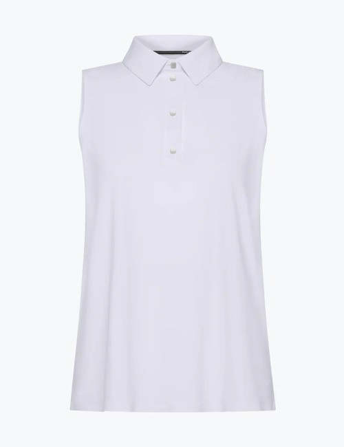 Polo Oxford Sleeveless Wom bianca