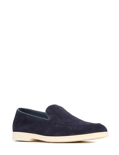 Suede moccasins Adler blue with icing bottom