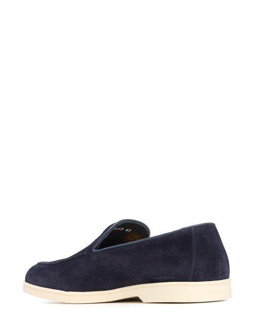 Suede moccasins Adler blue with icing bottom