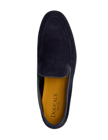 Suede moccasins Adler blue with icing bottom