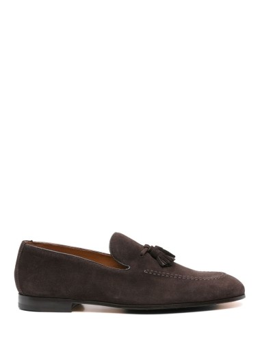 Suede moccasins with tassel Adler brown with moor's head bottom
