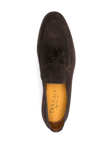 Suede moccasins with tassel Adler brown with moor's head bottom