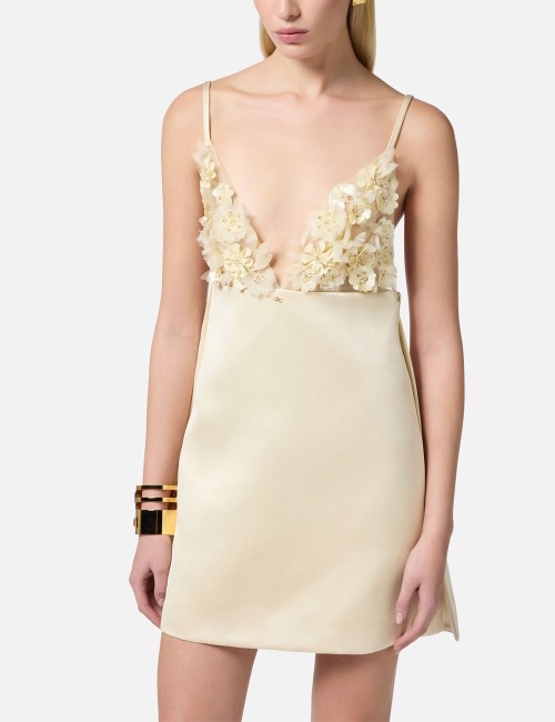 Abito in duchesse con fiori 3D lemonade