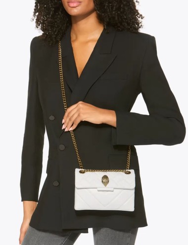 Borsa a tracolla in pelle kensington mini bianca