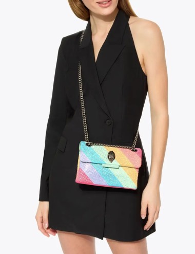 Borsa a tracolla piccola chelsea con cristalli multicolore