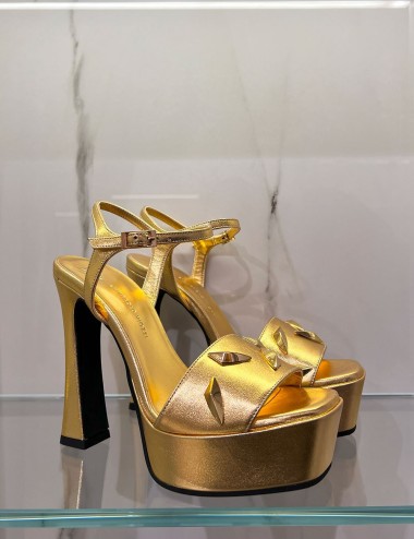 Sandalo con tacco Ersa laminato oro