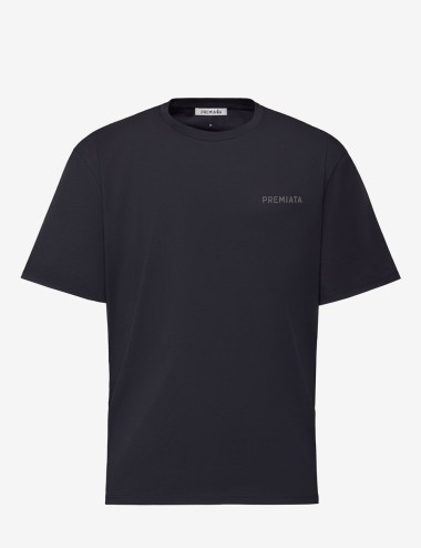 T-Shirt with Side Slits and Contrasting Details Blue