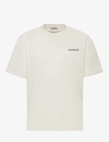 T-Shirt with Side Slits and Contrasting Details White