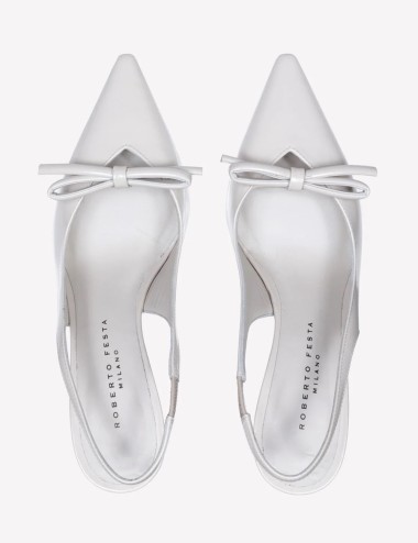 Slingback MARIGOLD in vitello spazzolato con fiocco ice