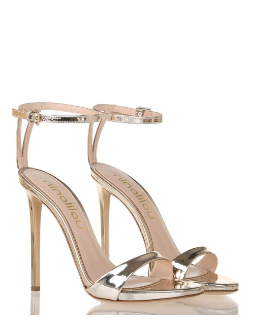MICOL high platform sandal mirrored platinum