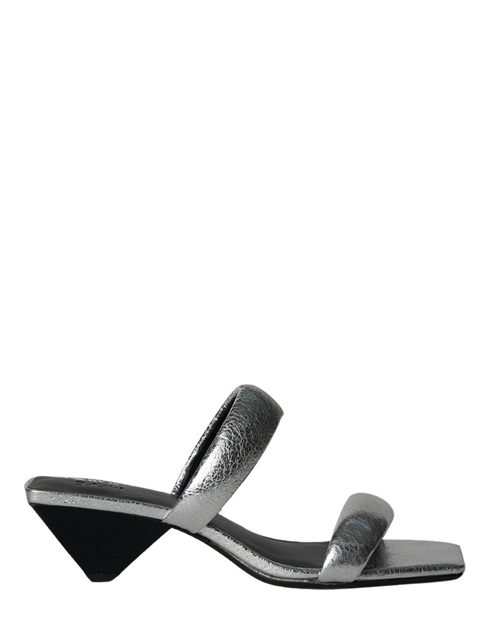 Sandali CODY con fasce imbottite e tacco a cono silver