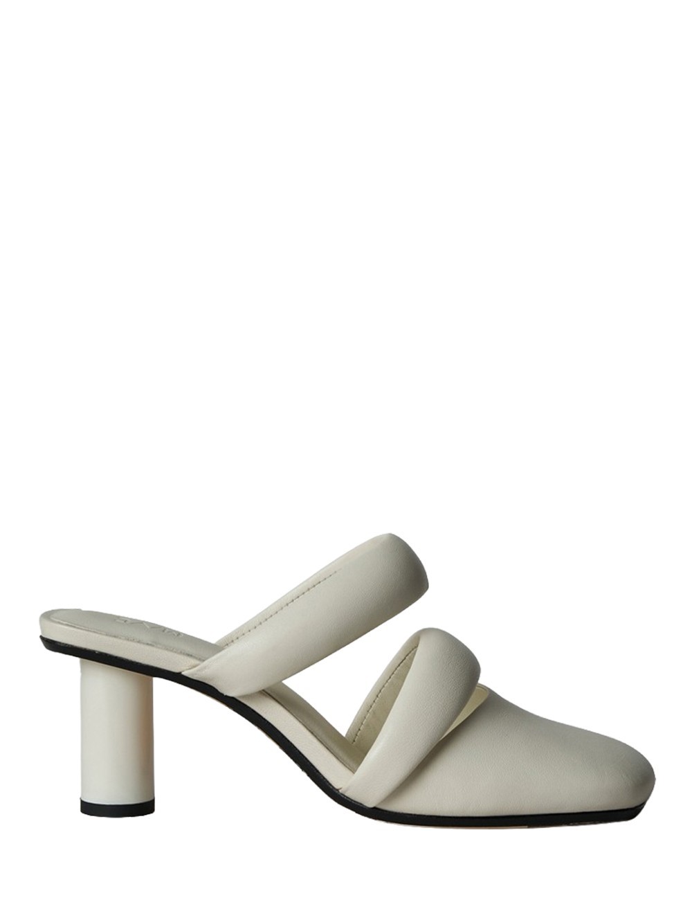 DAKOTA CYLINDER HEEL MULE WITH STRUCTURED STRAP