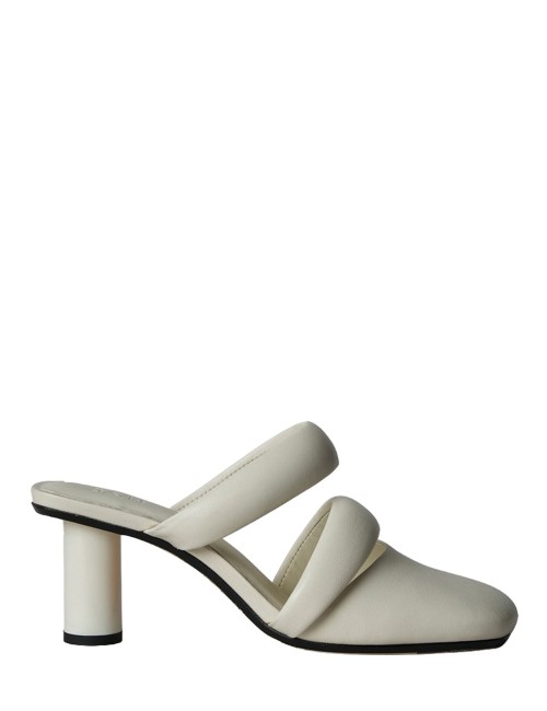DAKOTA CYLINDER HEEL MULE WITH STRUCTURED STRAP