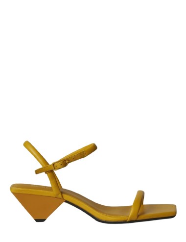 CARLOS SANDALS MARY JANE CONE HEEL SANDAL WITH STRUCTURED STRAP YELLOW