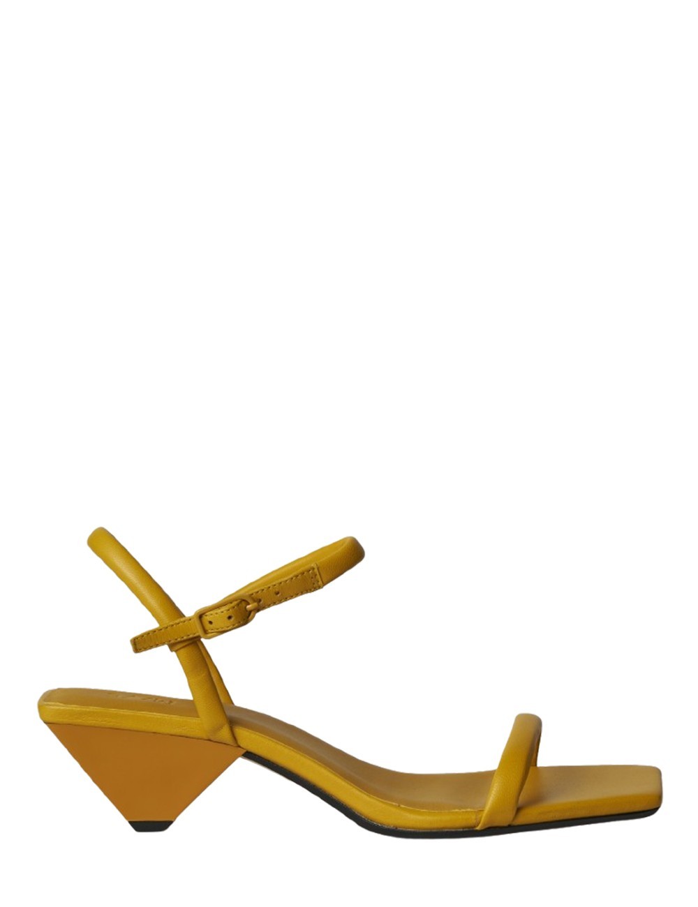 CARLOS SANDALS MARY JANE CONE HEEL SANDAL WITH STRUCTURED STRAP YELLOW