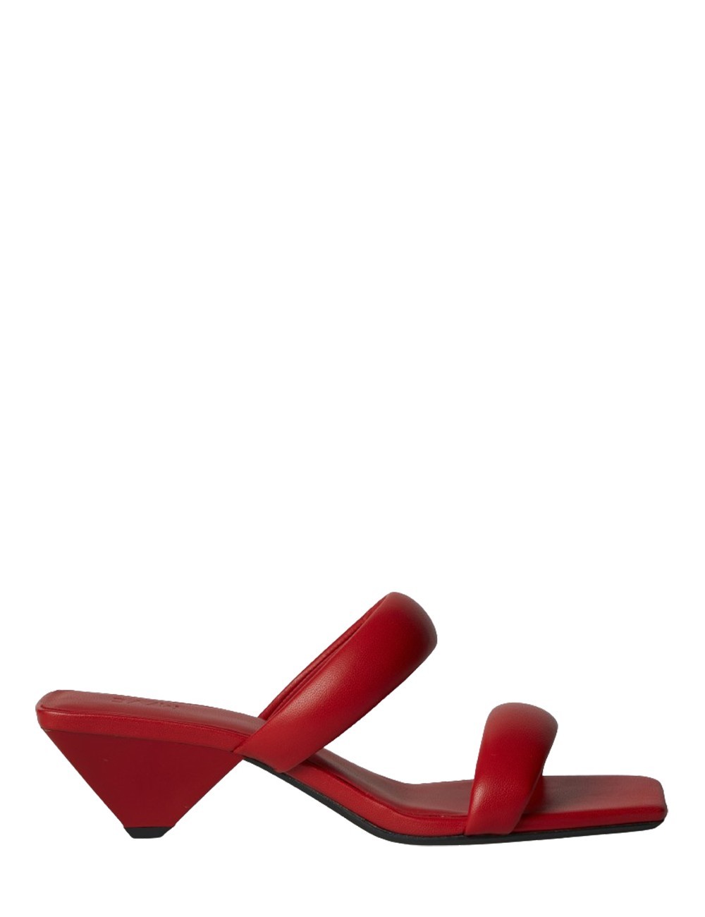 Sandali CODY con fasce imbottite e tacco a cono rosso