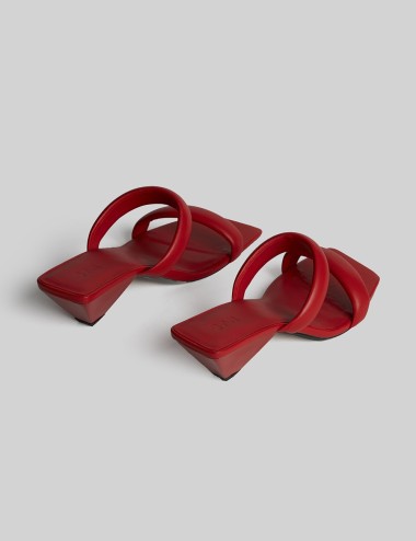 Sandali CODY con fasce imbottite e tacco a cono rosso