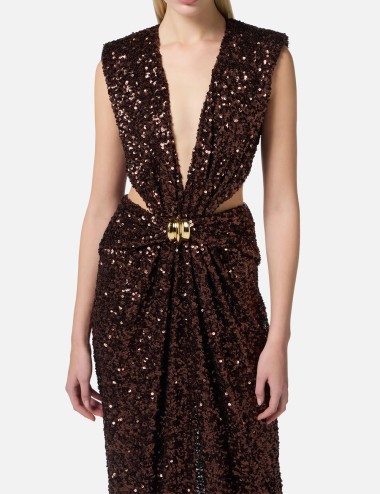 Red Carpet dress in sequins cocoa