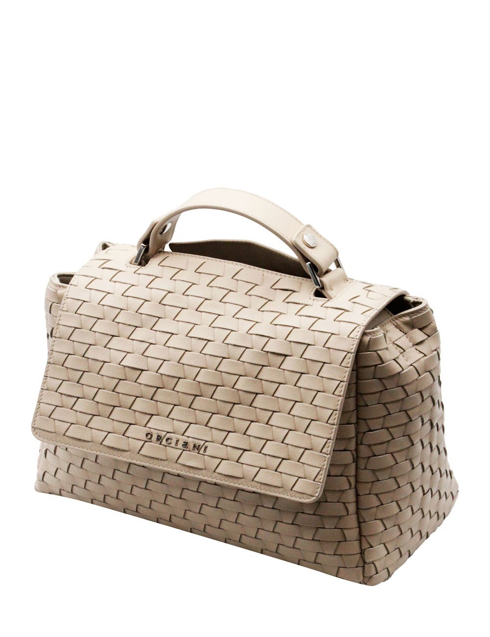 Borsa Sveva Nappa Woven Small in pelle intrecciata avorio