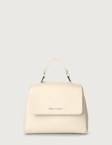 Borsa Sveva Soft Mini a mano in pelle con tracolla ivory