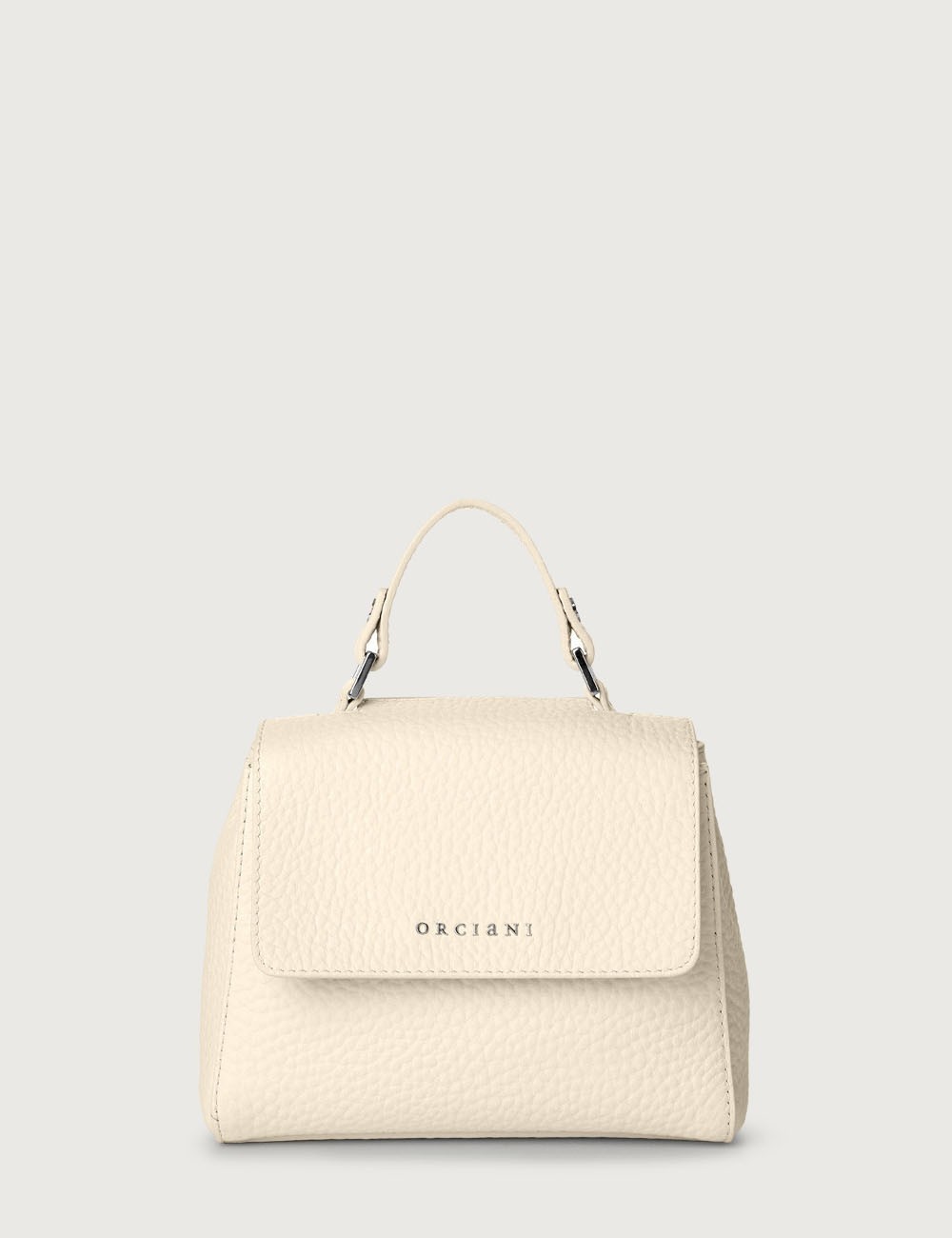 Borsa Sveva Soft Mini a mano in pelle con tracolla ivory