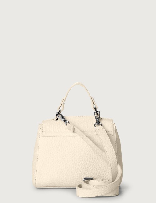 Borsa Sveva Soft Mini a mano in pelle con tracolla ivory