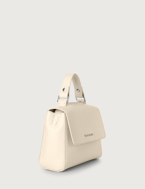 Borsa Sveva Soft Mini a mano in pelle con tracolla ivory