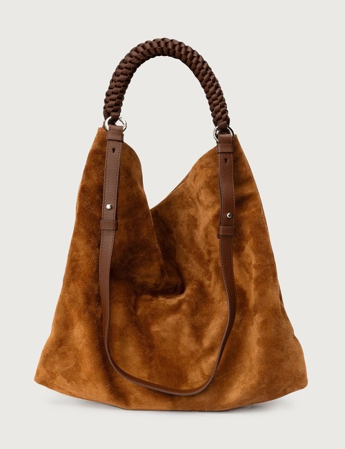 Borsa Todo Peach a spalla in suede sella