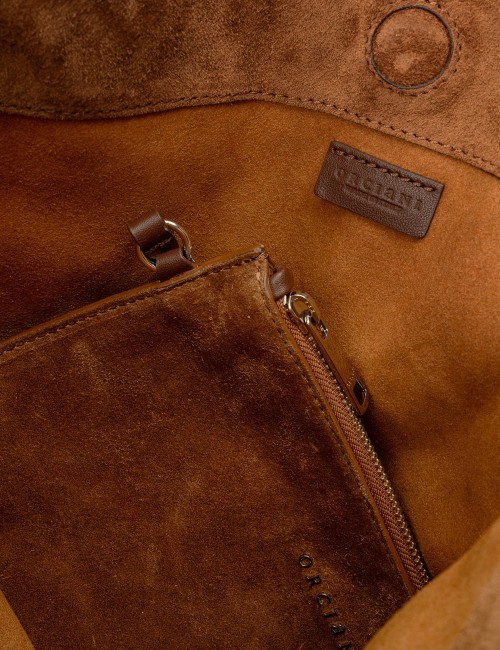 Borsa Todo Peach a spalla in suede sella