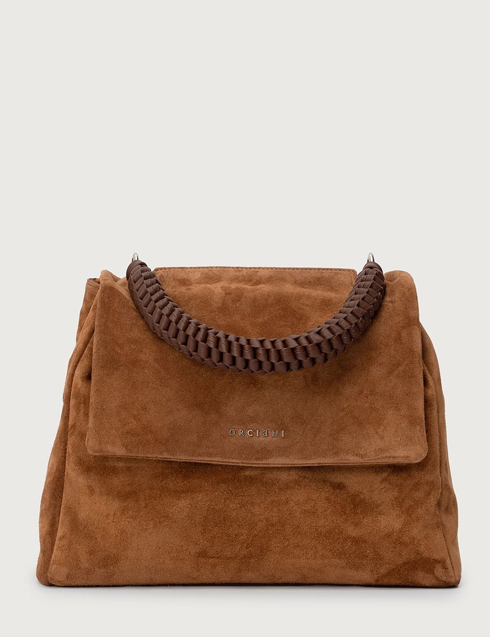 Borsa Sveva Peach Media a spalla in pelle con tracolla sella