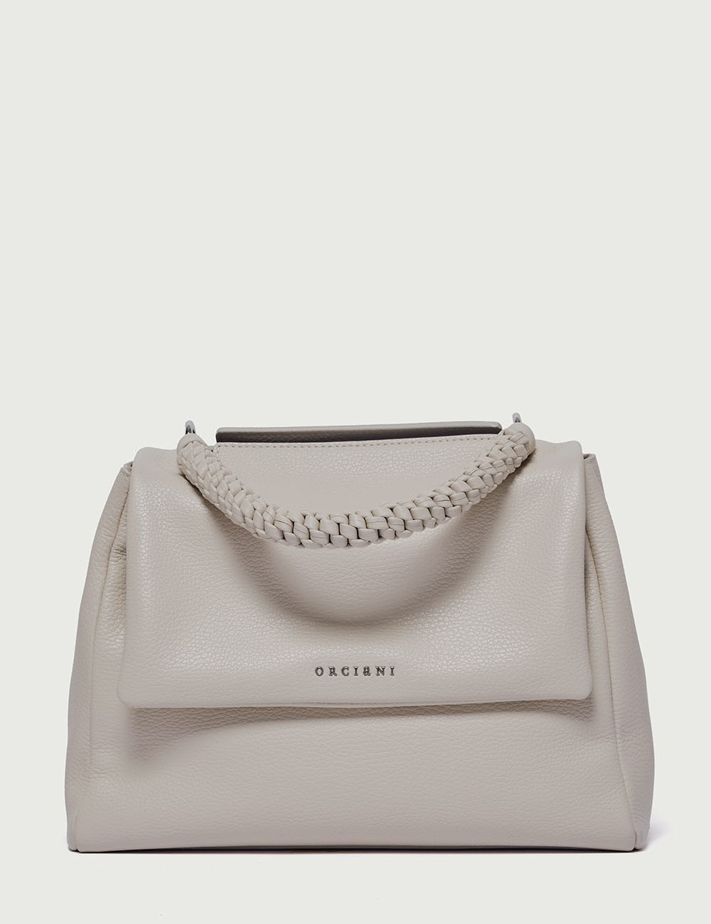Sveva Sense Scooby Midi leather shoulder bag with strap off white