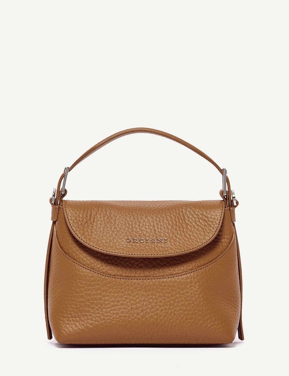 Borsa a mano Nana Small Soft in pelle con tracolla cuoio