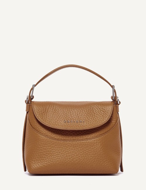 Borsa a mano Nana Small Soft in pelle con tracolla cuoio