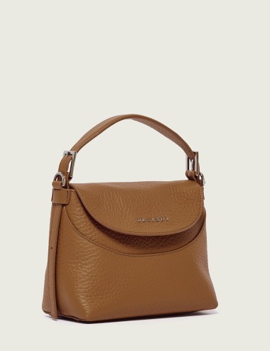 Borsa a mano Nana Small Soft in pelle con tracolla cuoio