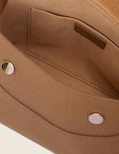 Borsa a mano Nana Small Soft in pelle con tracolla cuoio