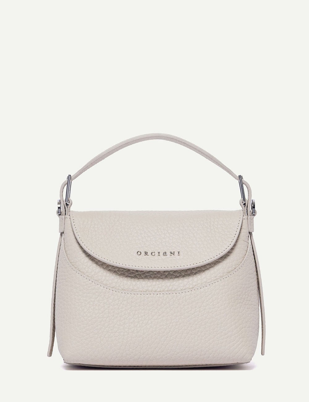Borsa a mano Nana Small Soft in pelle con tracolla avorio