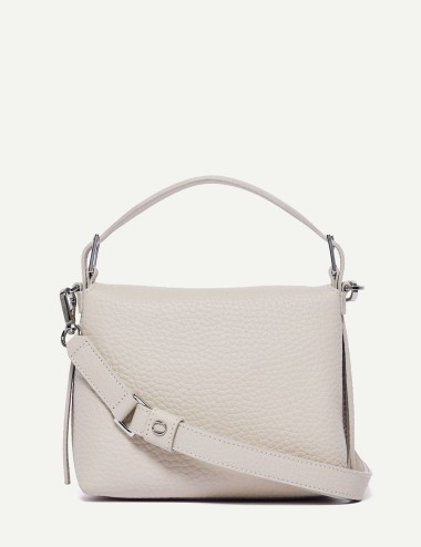 Borsa a mano Nana Small Soft in pelle con tracolla avorio