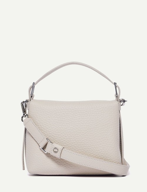 Borsa a mano Nana Small Soft in pelle con tracolla avorio