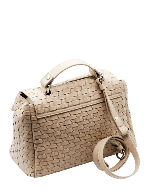 Borsa Sveva Nappa Woven Small in pelle intrecciata avorio