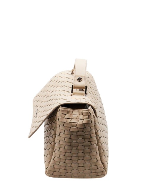 Borsa Sveva Nappa Woven Small in pelle intrecciata avorio