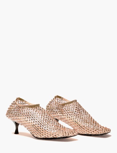 Scarpa con tacco Jewels All Over Strass sabbia